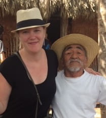 Dr. Laura Ellis-Lai with Don Antonio, who has worked at the hacienda since he was young. 